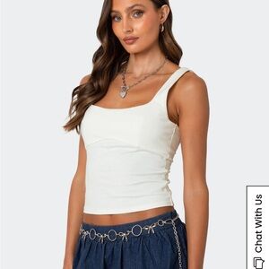 Edikted Women's White Bow Detail Tank Top